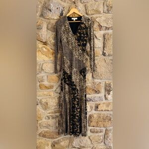 Michael Kors Y2K animal camo print maxi dress small